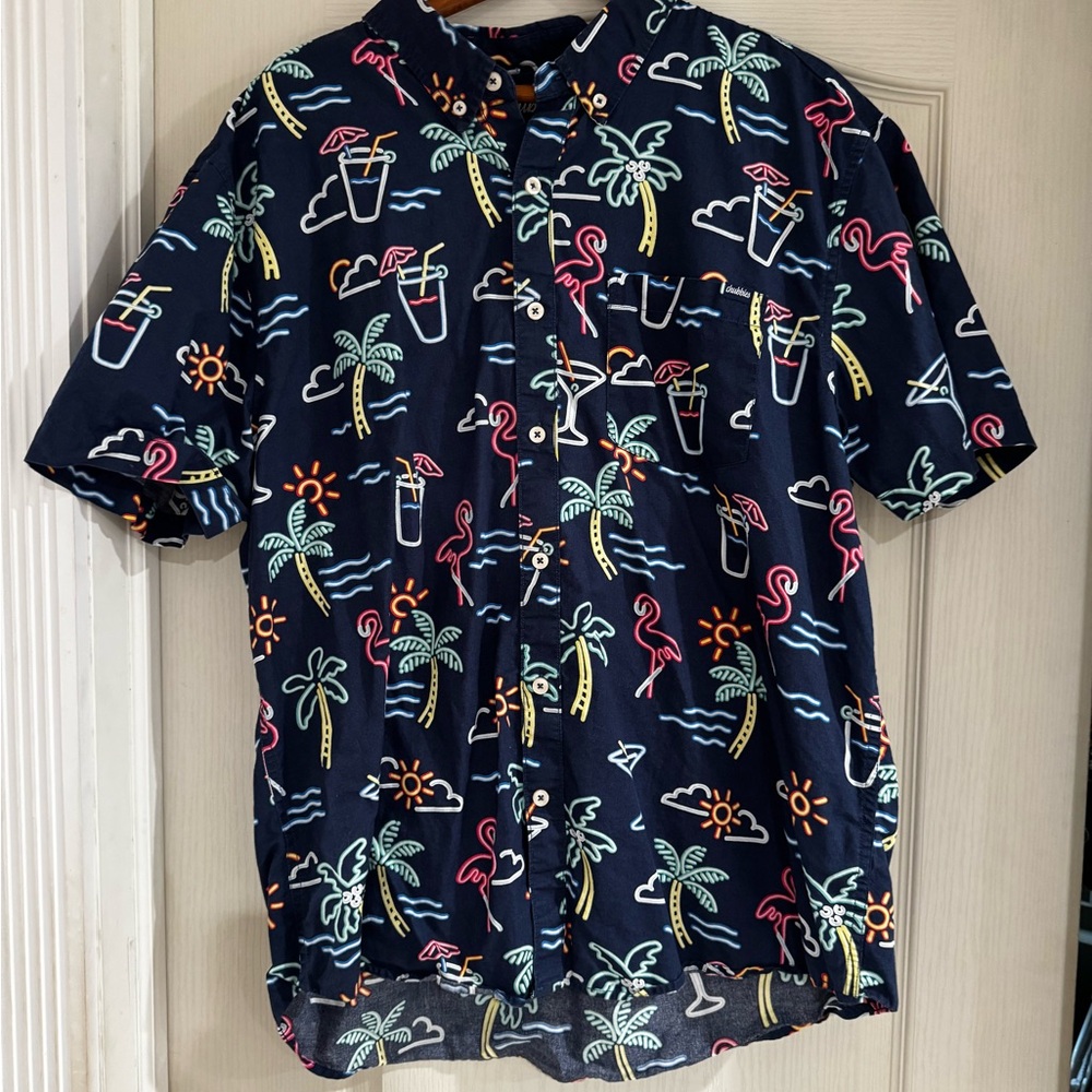 Chubbies Navy Tropical Print Casual Shirt